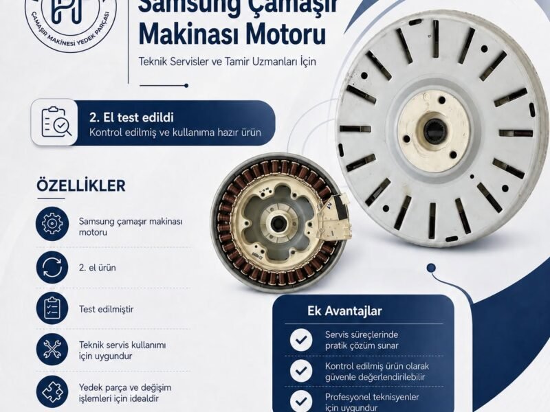 Samsung çamaşır makinesi motoru — stator ve rotor grubu, 2. el test edilmiş