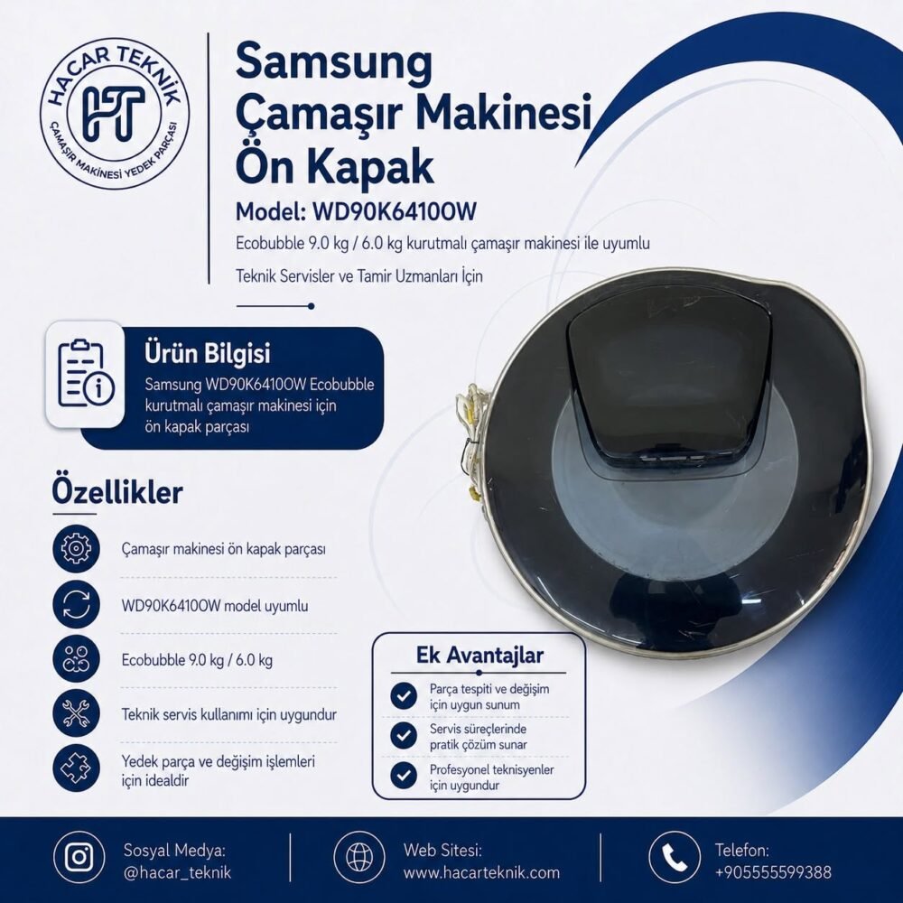 Samsung WD90K6410OW Ecobubble çamaşır makinesi ön kapak parçası