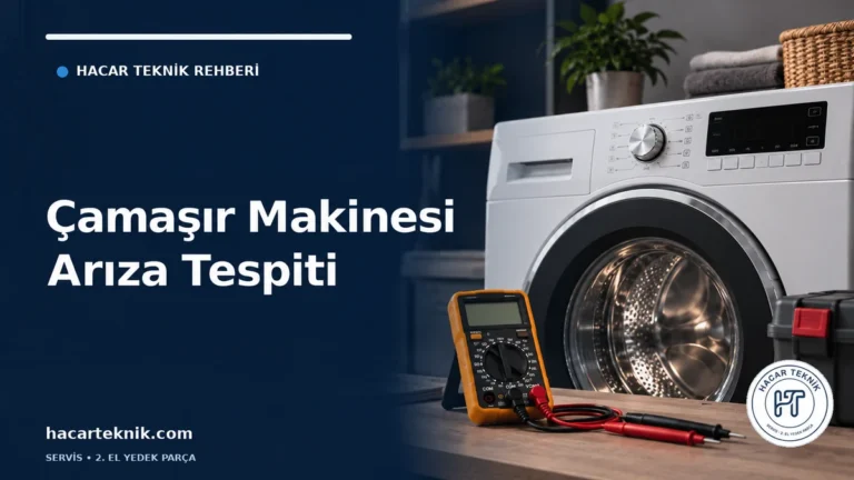 Çamaşır makinesi arıza tespiti kapağında makine, multimetre ve bağlantısız ölçüm probları