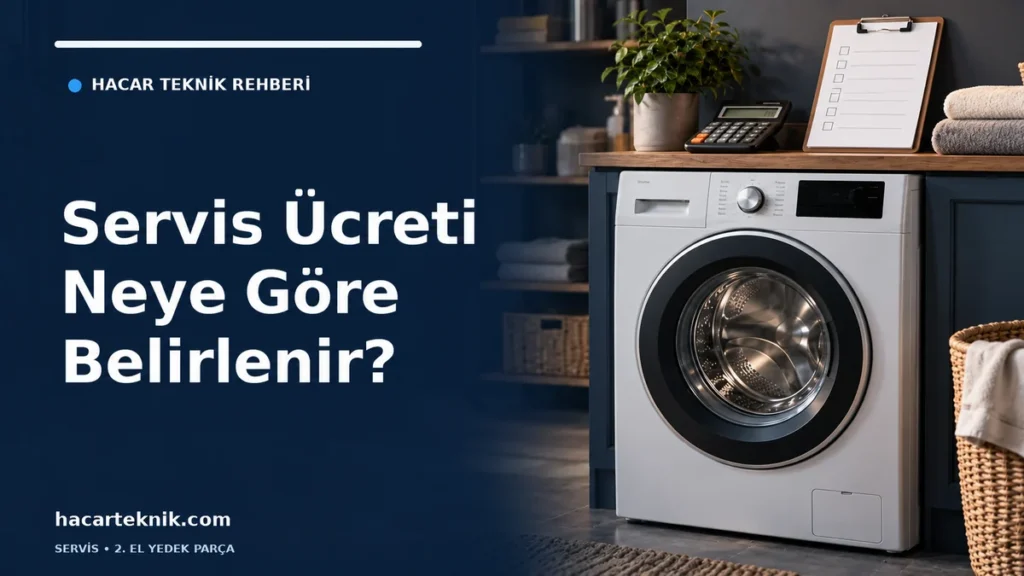 Çamaşır makinesi servis ücreti rehberi için makine, hesap makinesi ve boş kontrol listesi